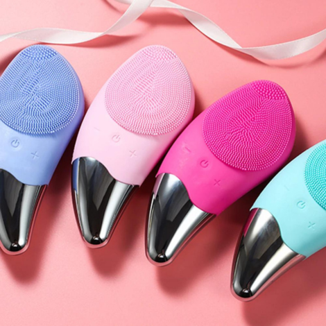 Brosse de Nettoyage Visage Sonique en Silicone Étanche - Nettoyant Pores Profonds