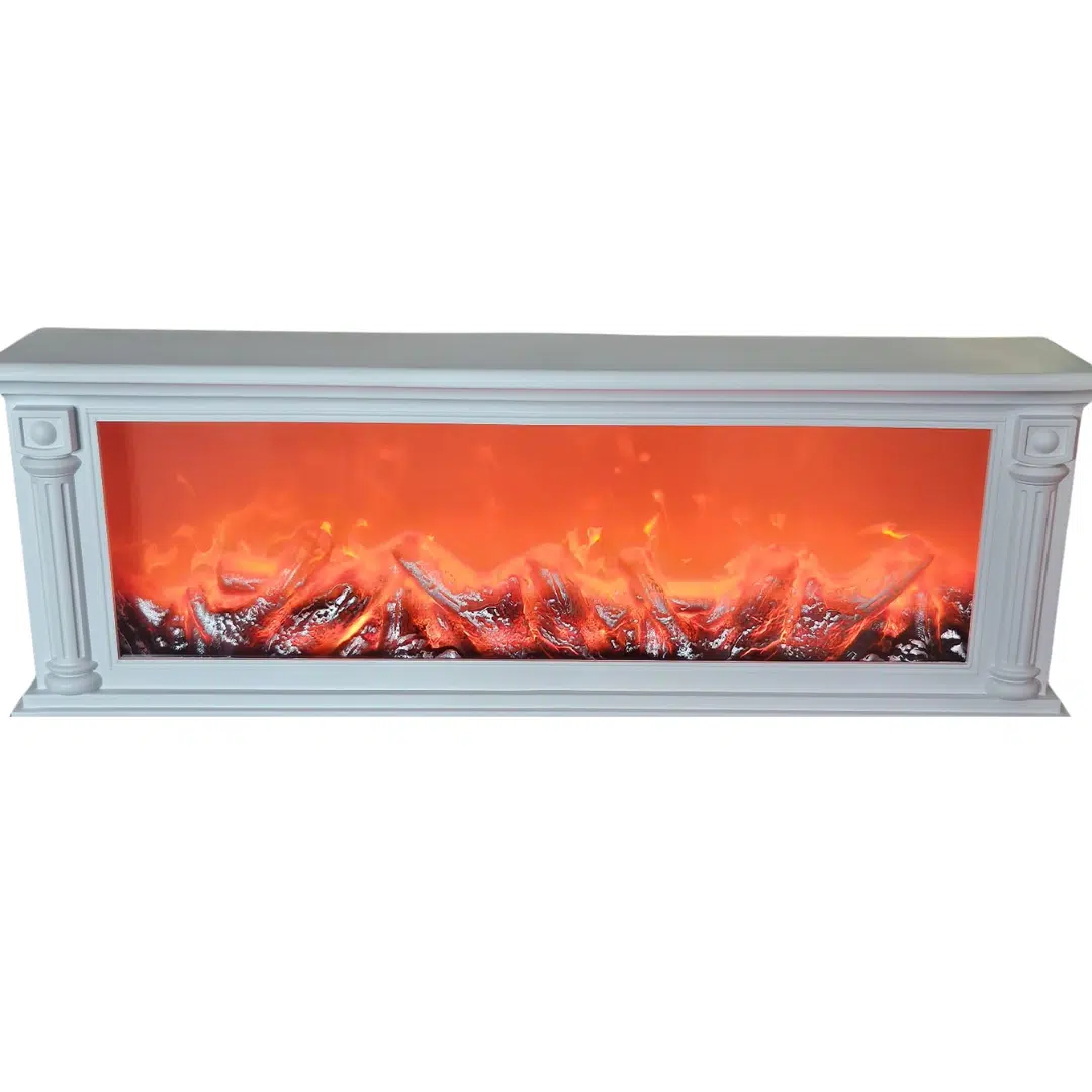 Cheminée électrique décorative blanc