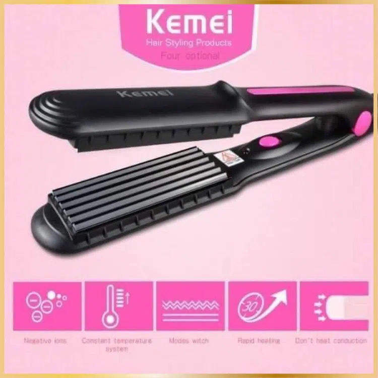 Kemei Hot Sale 2 in 1 Hair Straightener & Curler KM-2118