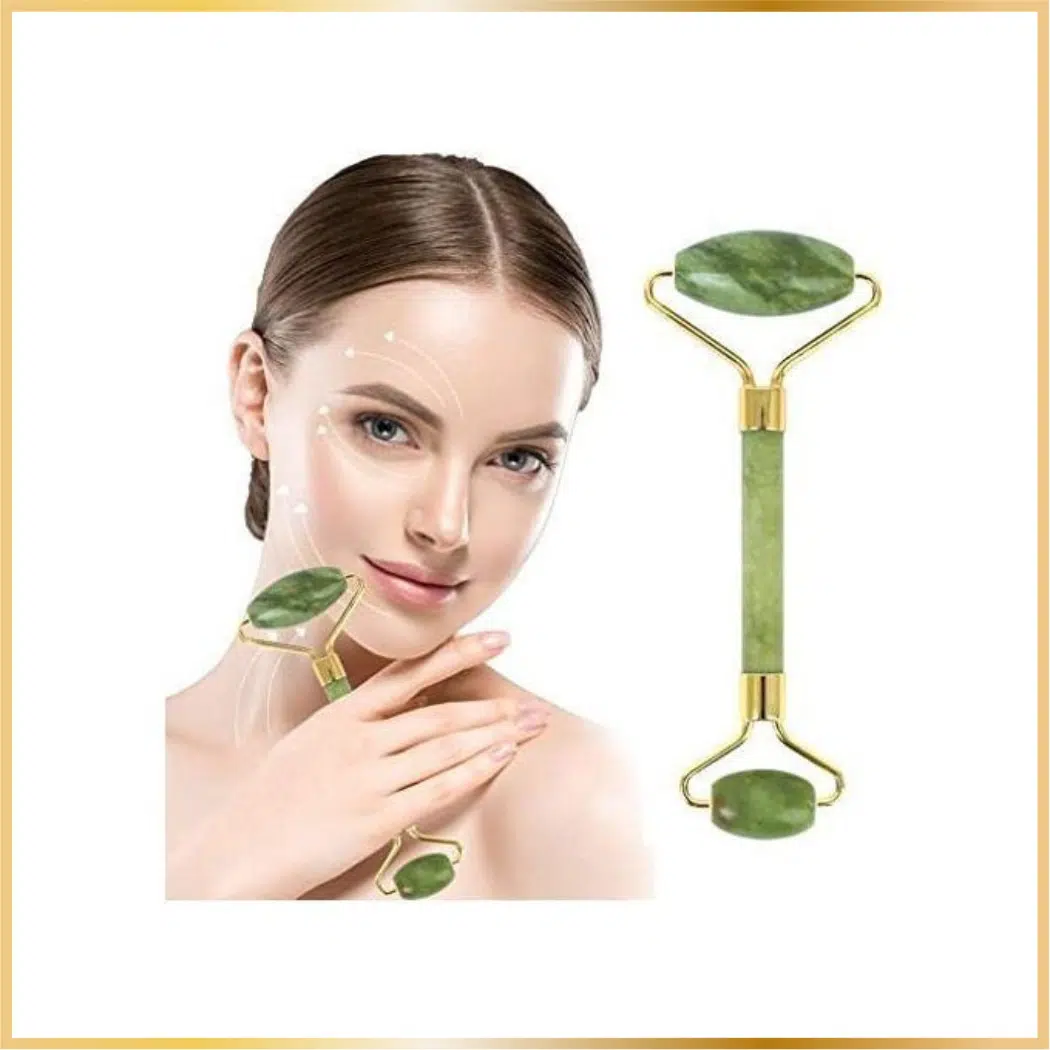 Rouleau Massage Du Visage Pierre De Jade Vert