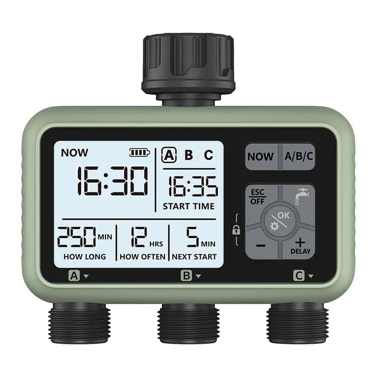 Minuterie d'Irrigation Automatique 3 Sorties | Système d'Arrosage Intelligente pour Jardin et Pelouse