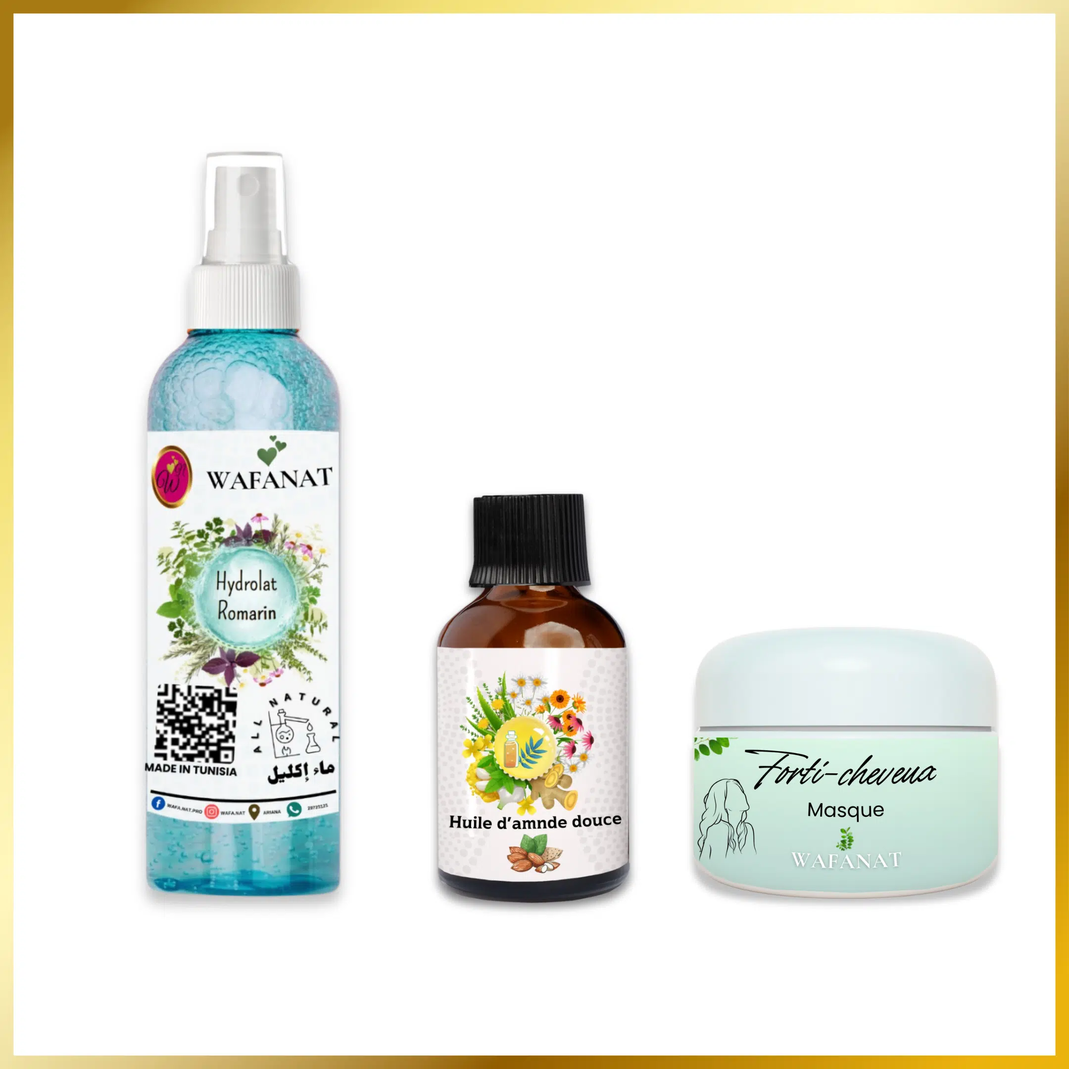 Pack Anti chute Cheveux 3:Masque, Hydrolat & Huile