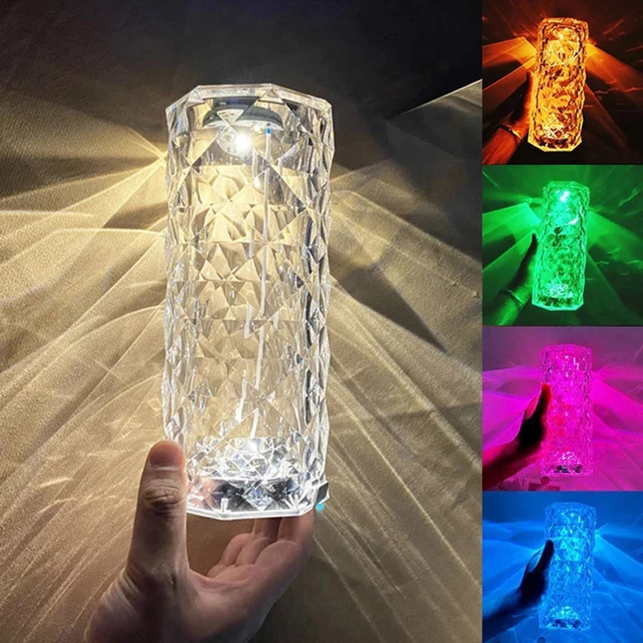 Lampe de table LED en cristal