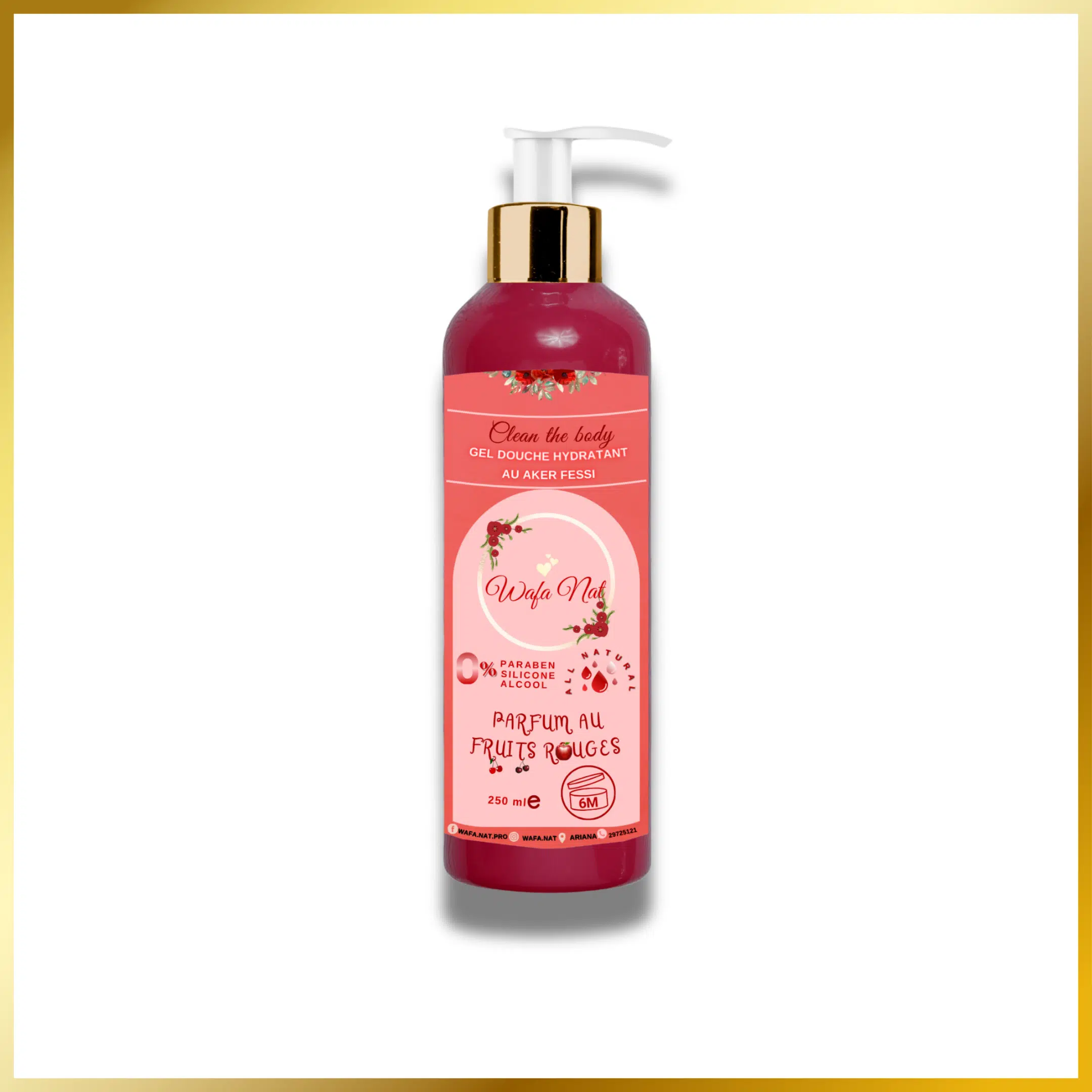 Gel douche  au coquelicot- Wafa Nat - 250 ml
