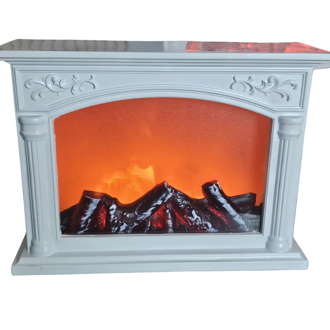 Cheminée électrique décorative blanc