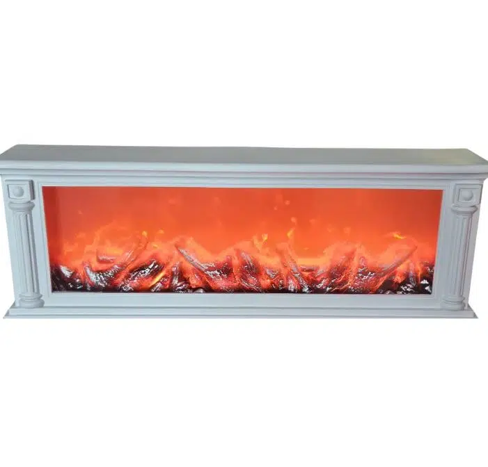 Cheminée électrique décorative blanc