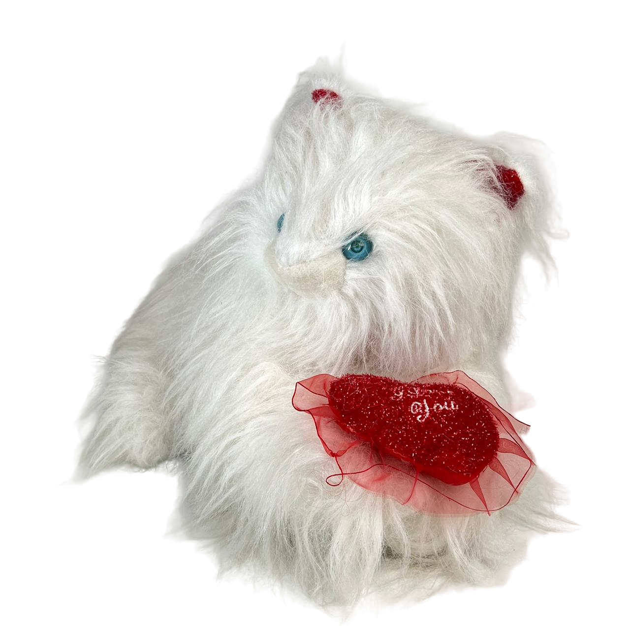 Chat blanc peluche deals
