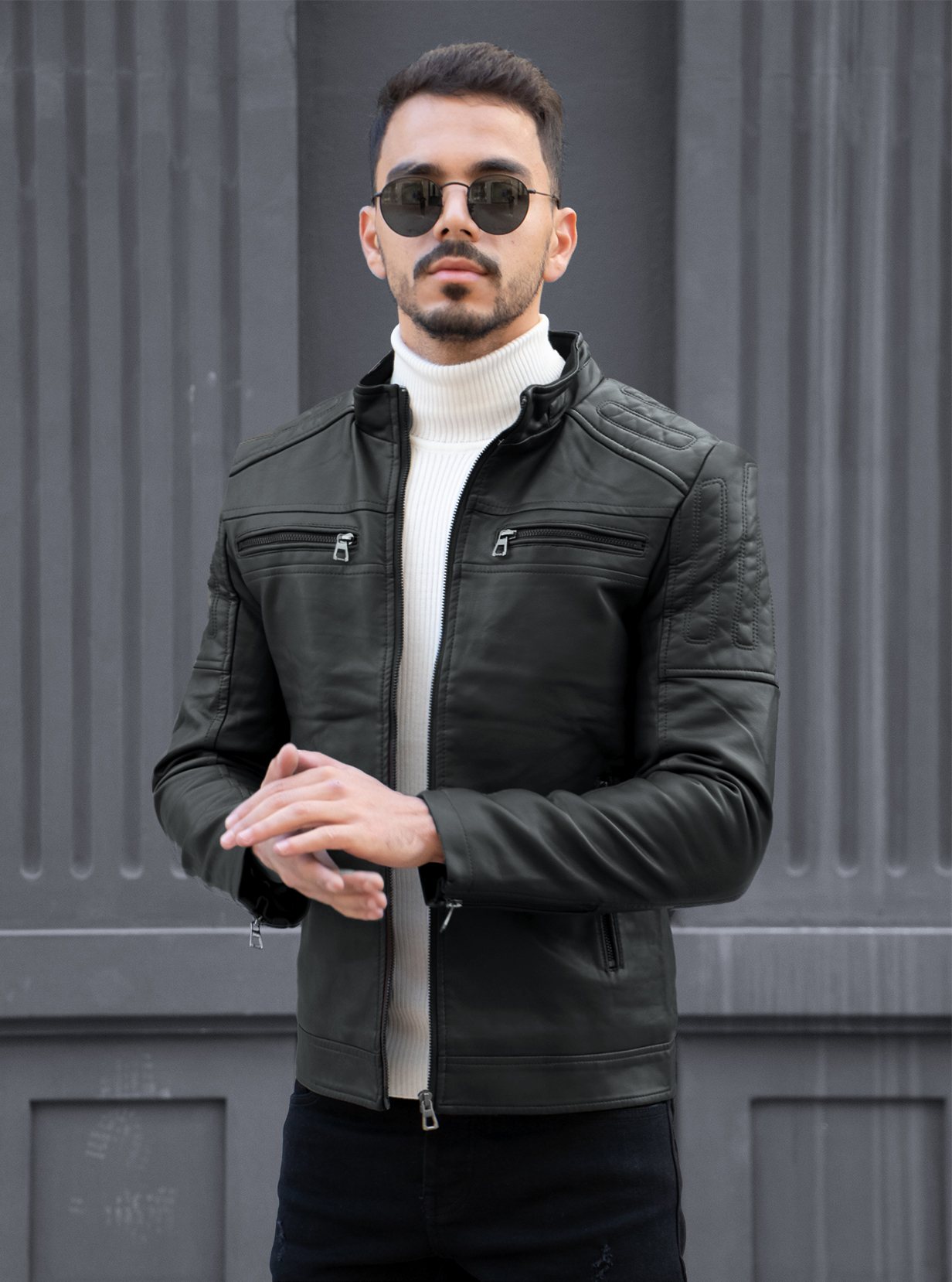 Veste rembourrée en cheap cuir synthétique