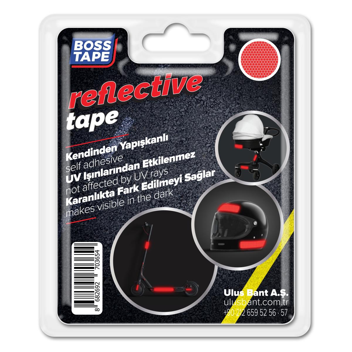 Yatirou  Boss Tape Bande réfléchissante 35 mm x 1,5 mt - rouge