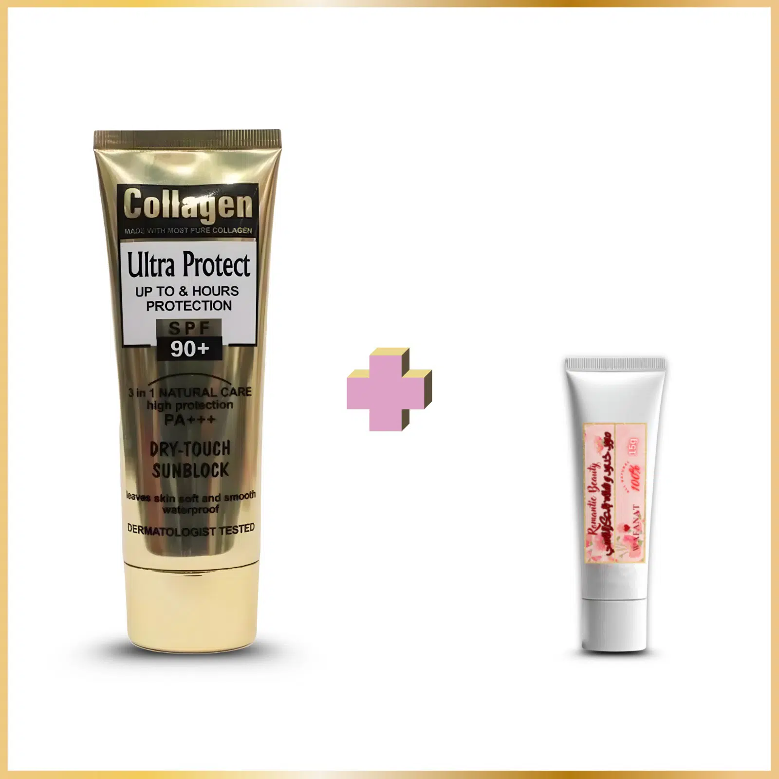 Crème Solaire Collagène  SPF90+ & Baume Joues et Lèvres