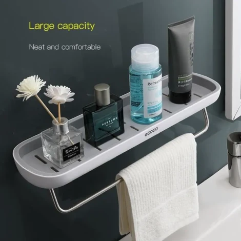 Étagère Murale ECOCO pour Rangement et Porte-Serviettes