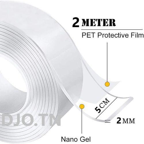 Scotch Nano-tape Double Cache Adhésif Cache Sans Trace Réutilisable  Imperméable à l'eau Antidérapant Mur Glue Gadgets Accueil