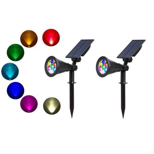 Lampe Solaire - Applique Extérieur - Spot 7 Led - Multi couleur