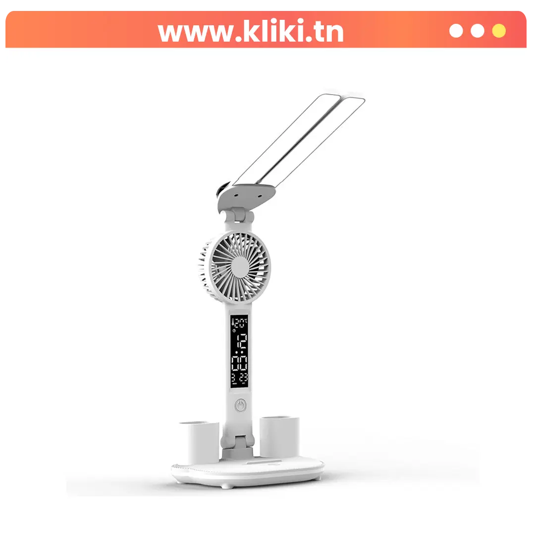 Lampe de Bureau Multifonctionnelle avec Ventilateur