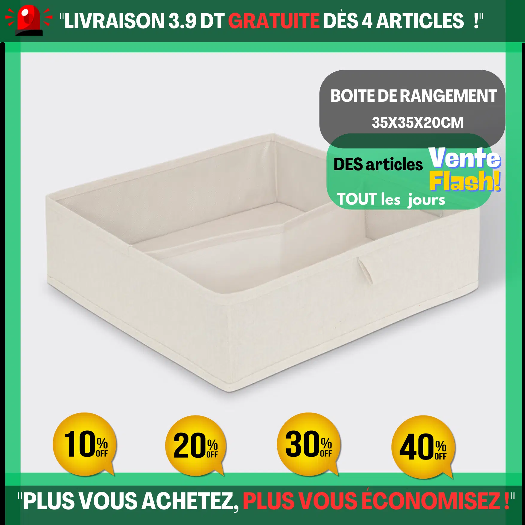 Boite de rangement DRESSI 35x35x20 cm