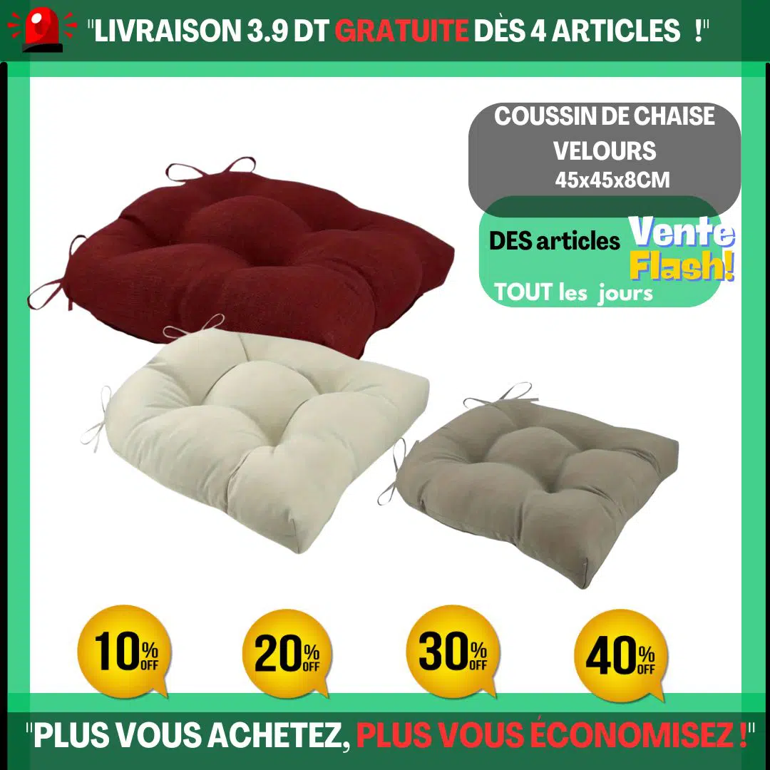 Coussin de chaise velours
